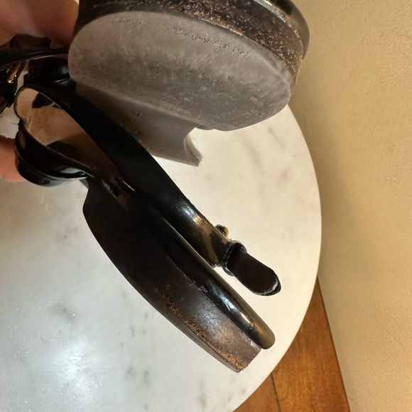 COACH black patent leather chain sandals🔥10M - Picture 12 of 12